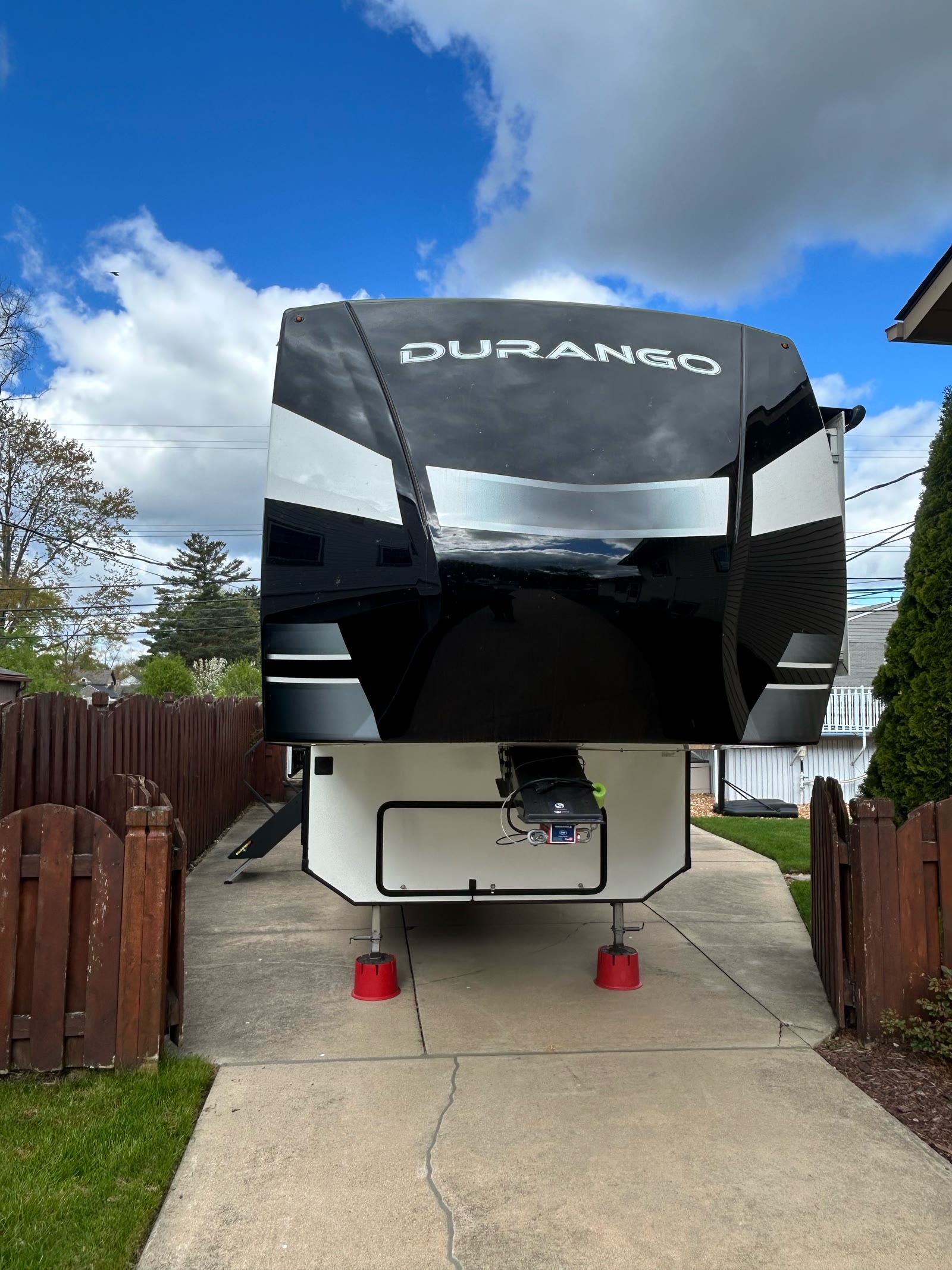 Custom RV systems upgrade work staged during a mobile install.